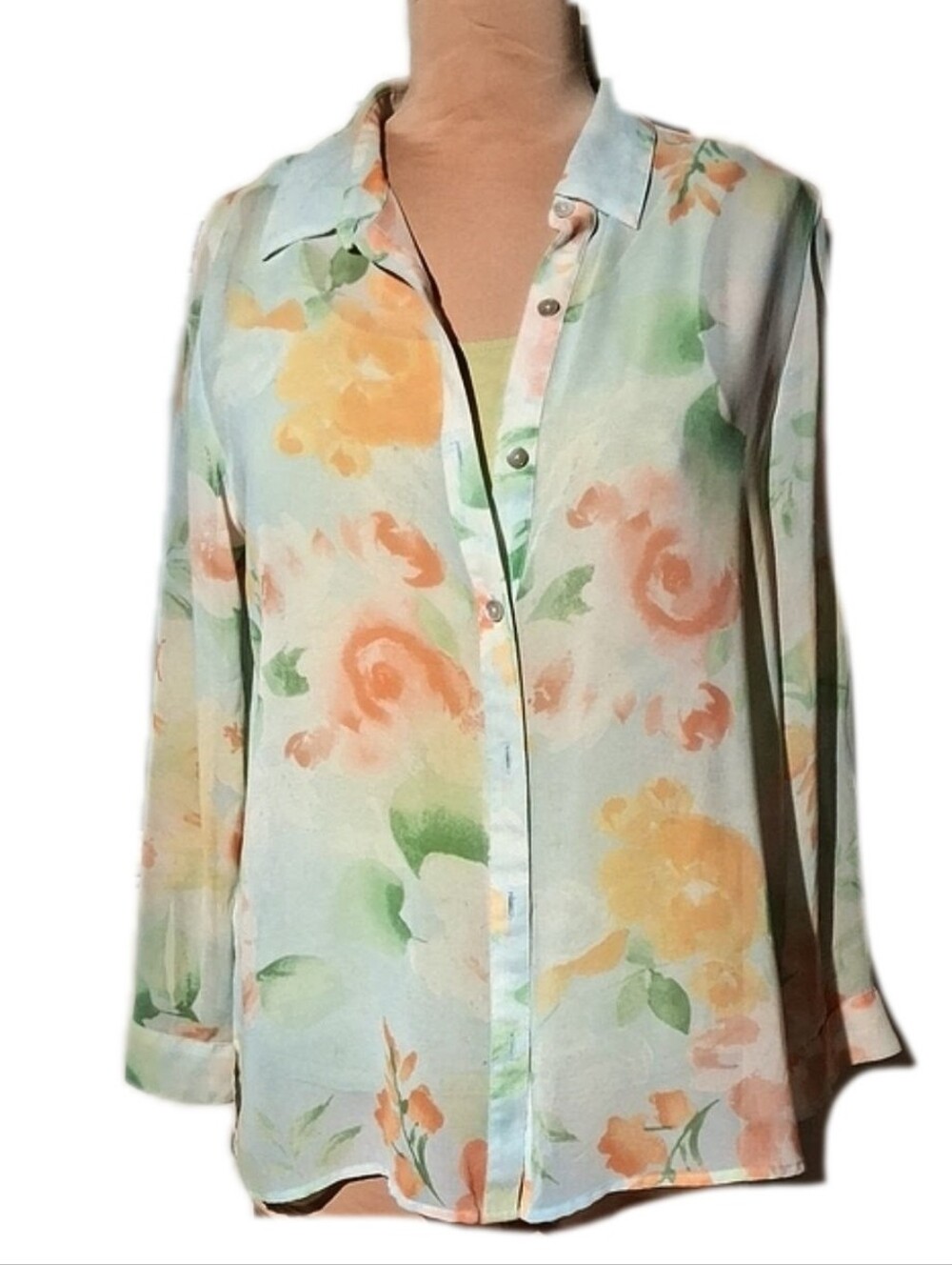 J.Jill Floral Sheer Shirt